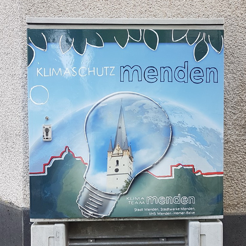 Beklebter Verteilerkasten - Klimaschutz Menden
