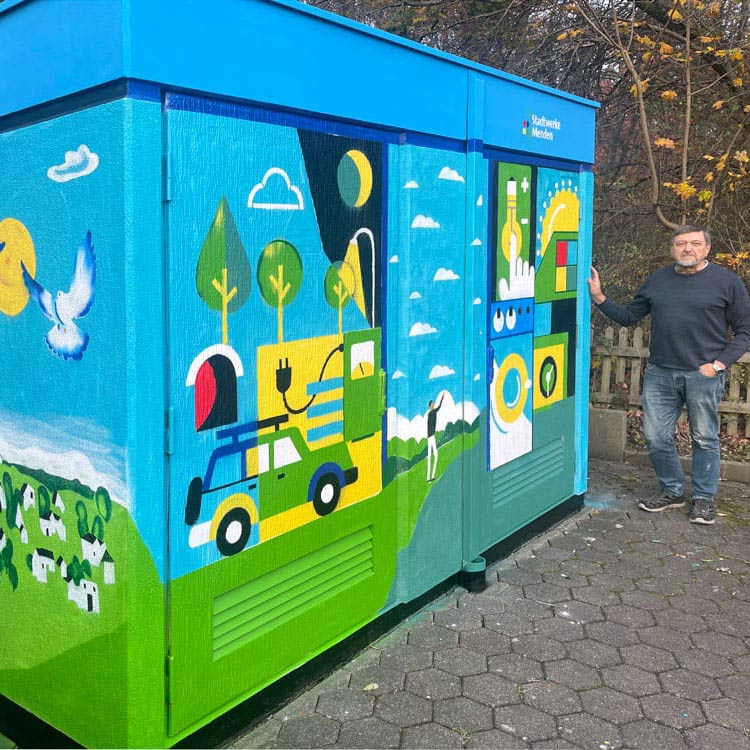Bemalter Verteilerkasten - Stadtwerke Menden von Alexander Woschel
