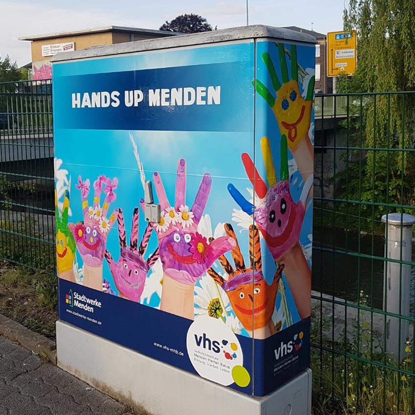 Beklebter Verteilerkasten - Hands up Menden