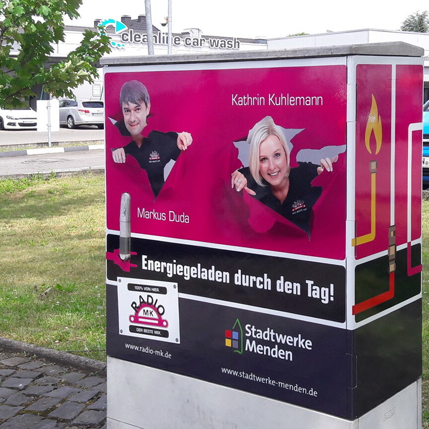 Beklebter Verteilerkasten - Radio MK