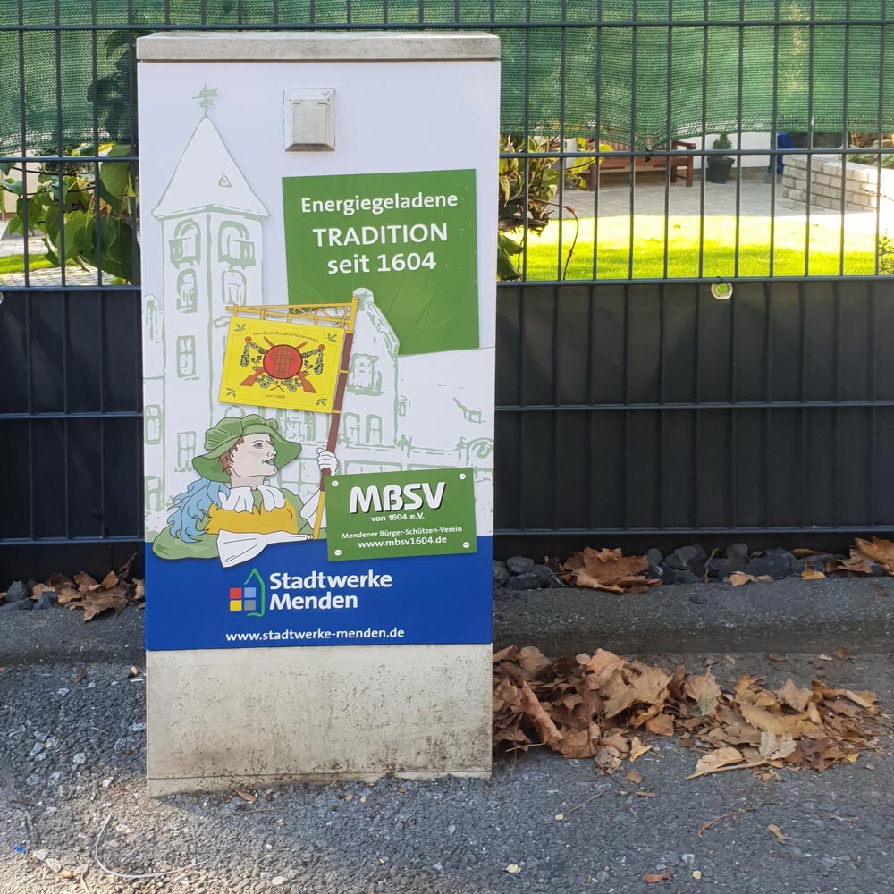 Beklebter Verteilerkasten - Mendener Bürger-Schützen-Verein