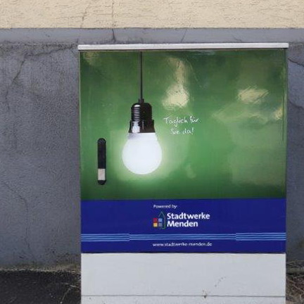 Beklebter Verteilerkasten - Täglich für Sie da