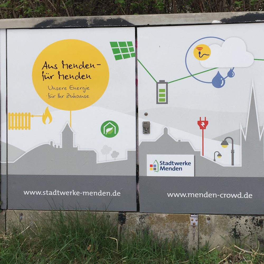 Beklebter Verteilerkasten - Aus Menden für Menden
