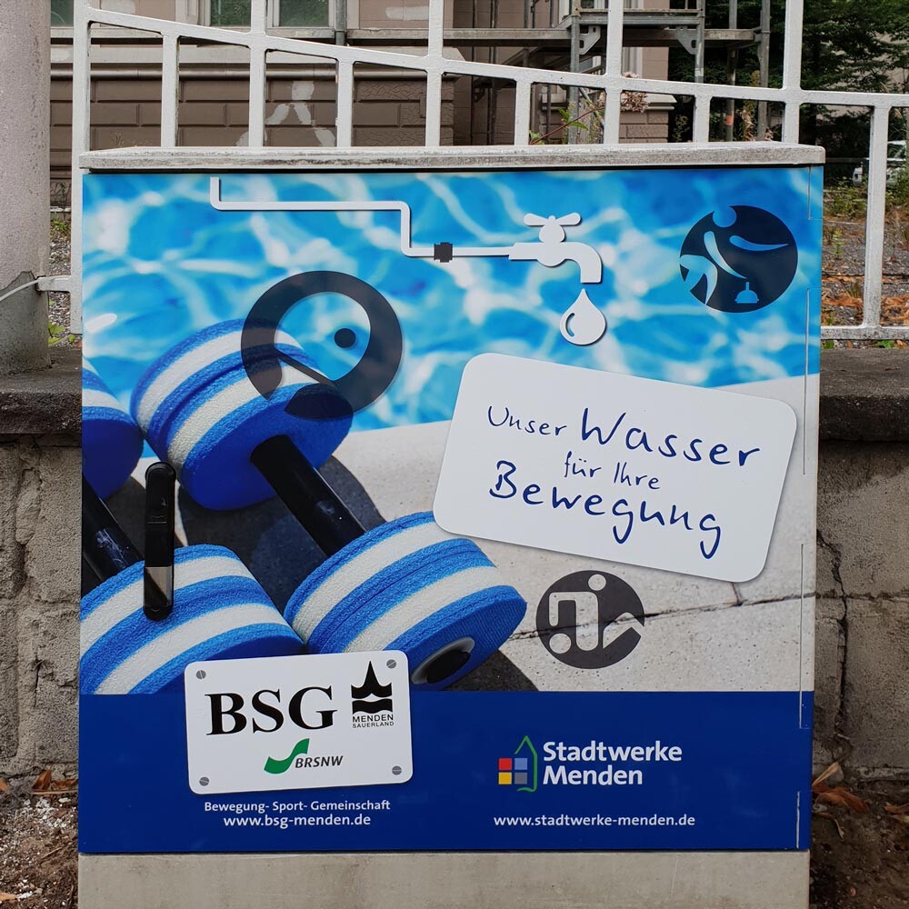 Beklebter Verteilerkasten - Bewegung- Sport-Gemeinschaft Menden