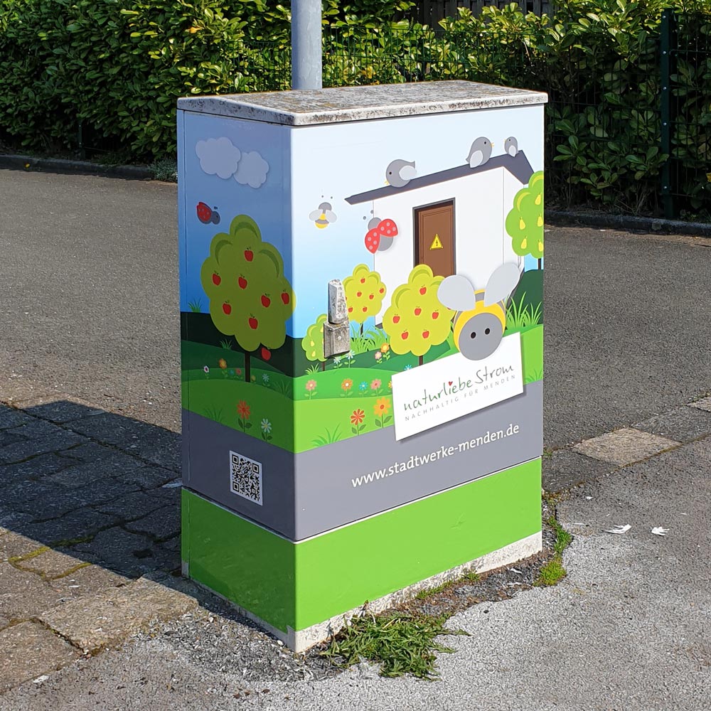 Beklebter Verteilerkasten - naturliebe Strom